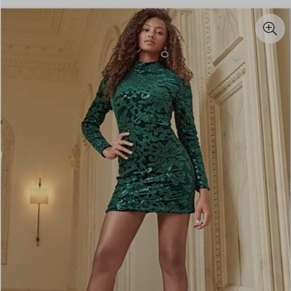 Elegant Green Sequin Dress